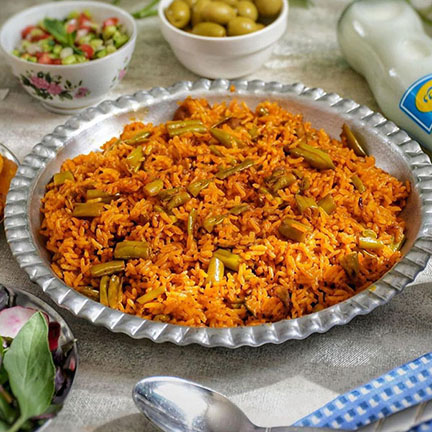 لوبیا پلو با گوشت